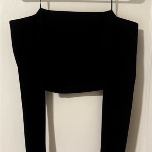 NICHOLAS Black Fitted Crop Bodysuit
